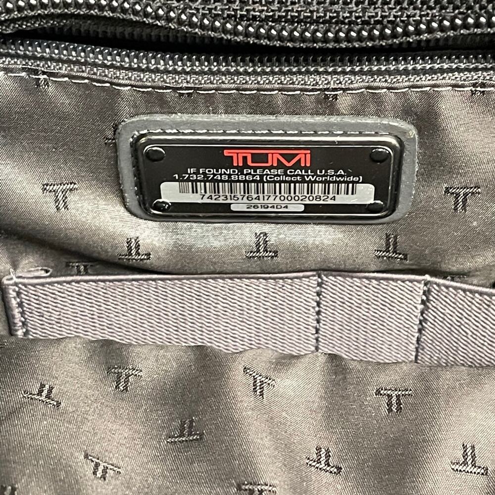 TUMI Leather Trimmed Canvas Briefcase  Description Tumi Briefcase Blank - Picture 9 of 12